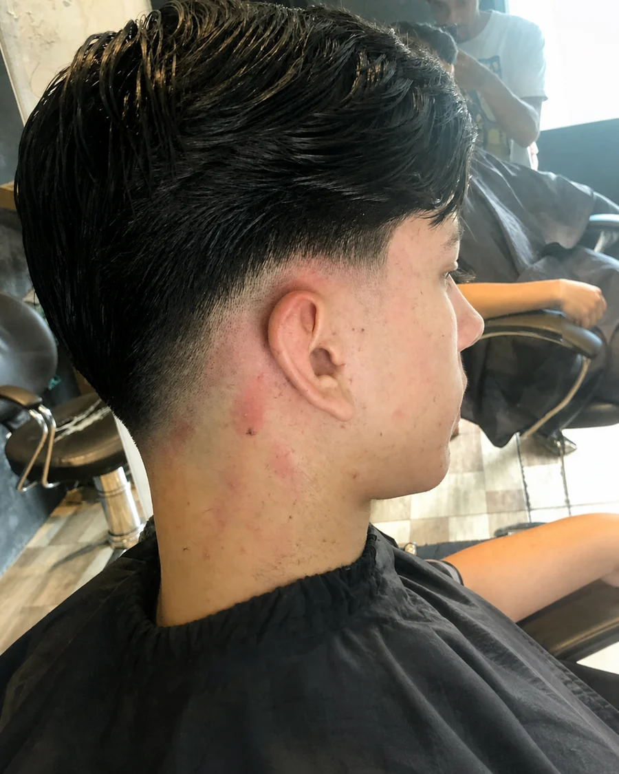 Corte cl&aacute;ssico com degrad&ecirc; realizado na Relikia's